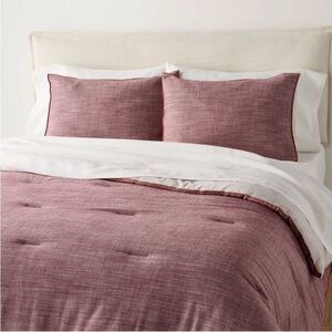 Hearth & Hand 3pc KING Reversible Duvet Cover Set Burgundy NEW W/ TAGS